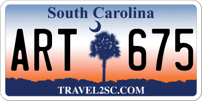 SC license plate ART675