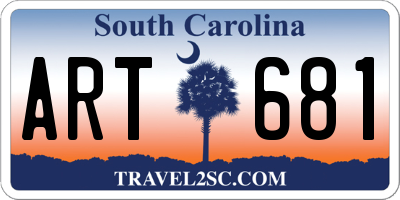 SC license plate ART681