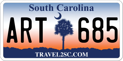 SC license plate ART685