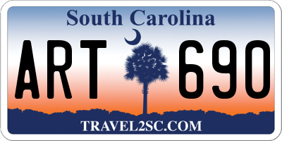 SC license plate ART690