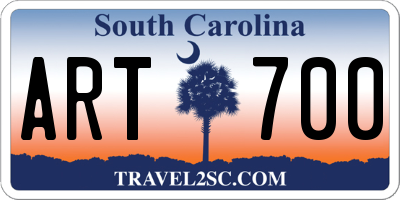 SC license plate ART700