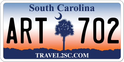 SC license plate ART702