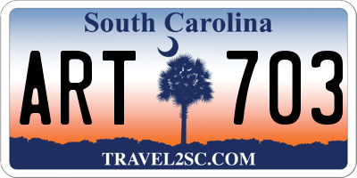 SC license plate ART703