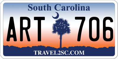 SC license plate ART706