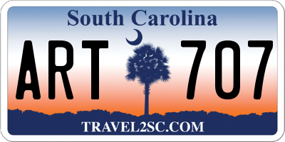 SC license plate ART707