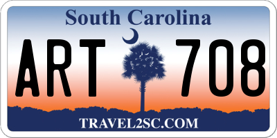 SC license plate ART708