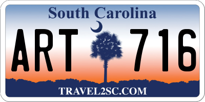 SC license plate ART716