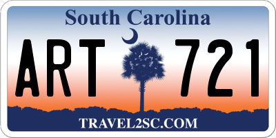 SC license plate ART721
