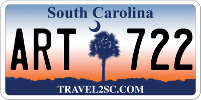 SC license plate ART722