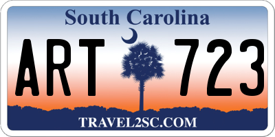 SC license plate ART723