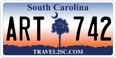 SC license plate ART742