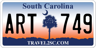 SC license plate ART749