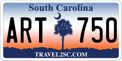 SC license plate ART750