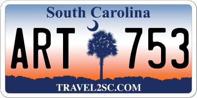 SC license plate ART753
