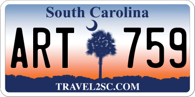 SC license plate ART759
