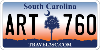 SC license plate ART760