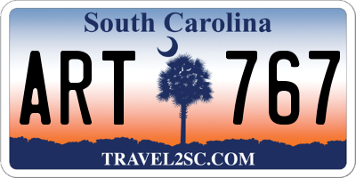 SC license plate ART767