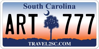 SC license plate ART777