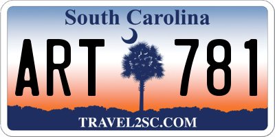 SC license plate ART781