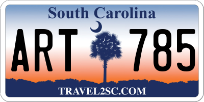 SC license plate ART785