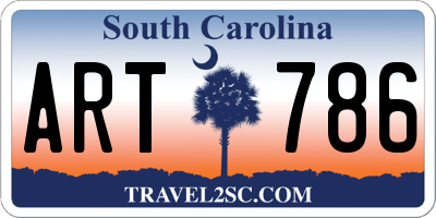 SC license plate ART786