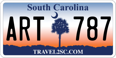 SC license plate ART787
