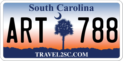 SC license plate ART788
