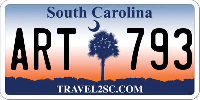SC license plate ART793