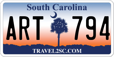 SC license plate ART794