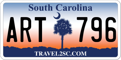 SC license plate ART796