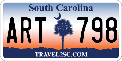 SC license plate ART798