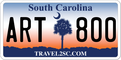 SC license plate ART800