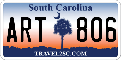 SC license plate ART806