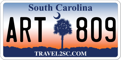 SC license plate ART809