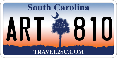 SC license plate ART810