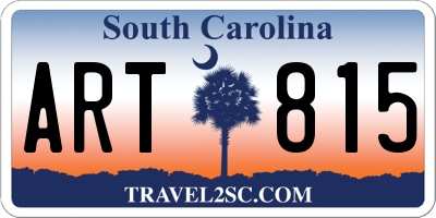 SC license plate ART815