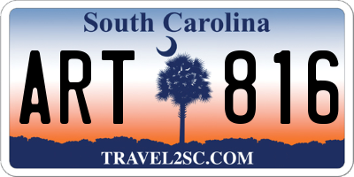 SC license plate ART816
