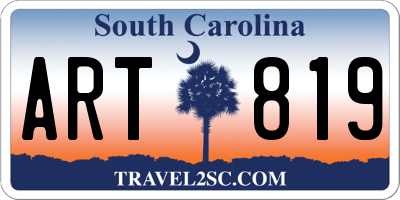 SC license plate ART819