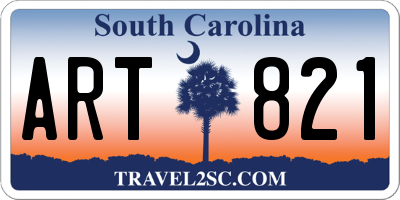 SC license plate ART821