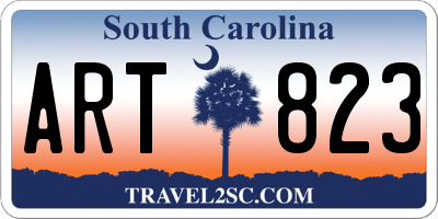 SC license plate ART823