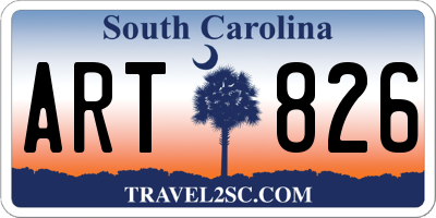 SC license plate ART826