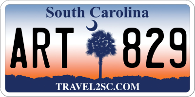 SC license plate ART829