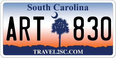 SC license plate ART830