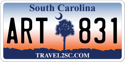 SC license plate ART831