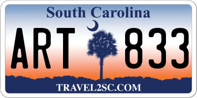 SC license plate ART833