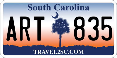 SC license plate ART835
