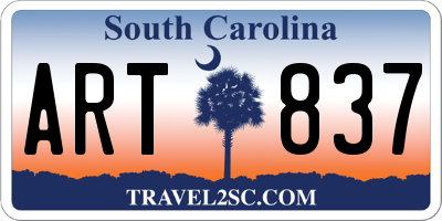 SC license plate ART837