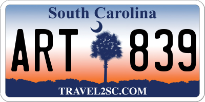 SC license plate ART839