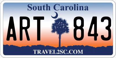 SC license plate ART843