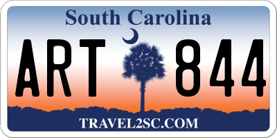 SC license plate ART844